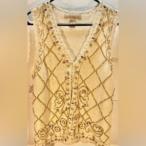 1996 CLAUDIA D ORNATE SWEATER VEST SIZE SMALL